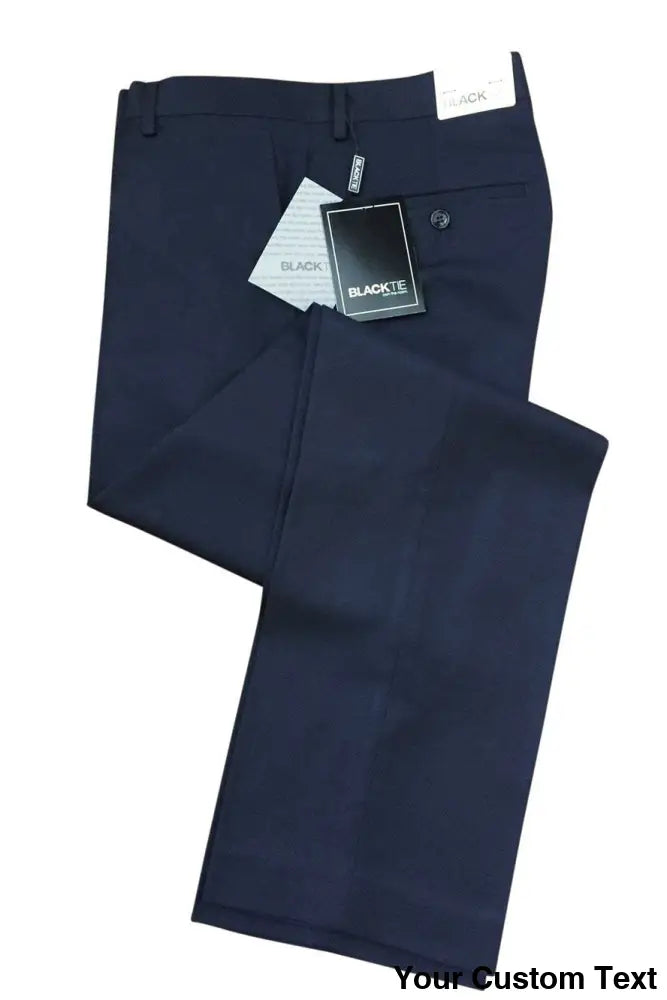 "Bradley" Midnight Navy Luxury Wool Blend Suit Pants - Unhemmed Tux-USA