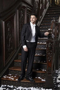 "Capri" Black Full Dress Jacket Peak (Separates) Tux-USA