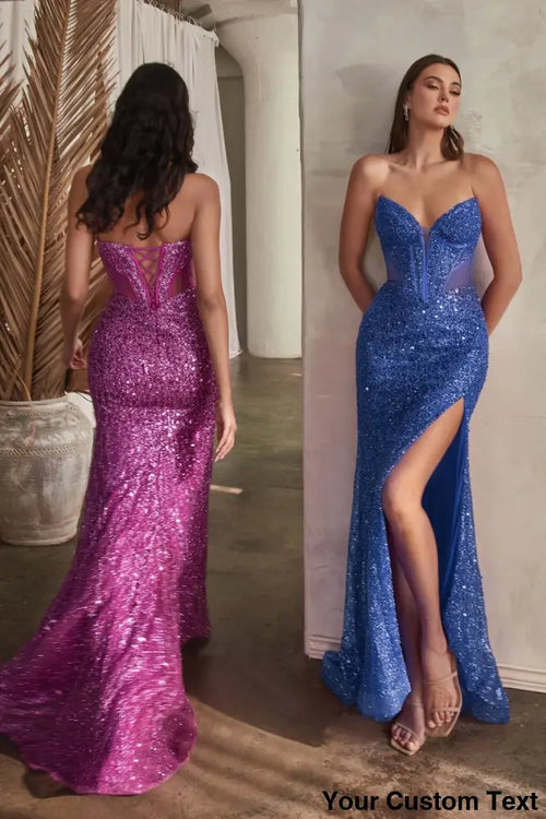 Embellished Strapless Gown Tux-USA