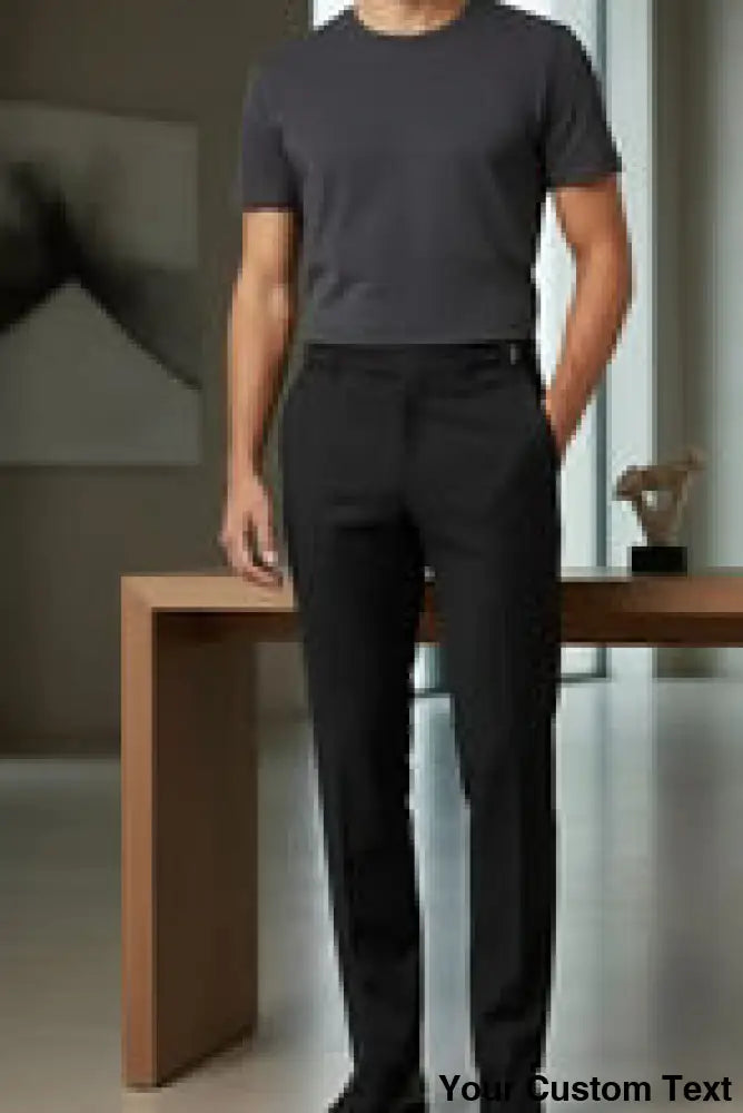 "Ethan" Black Super 150's Luxury Viscose Blend Suit Pants Tux-USA