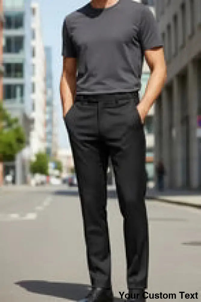 "Ethan" Black Super 150's Luxury Viscose Blend Suit Pants Tux-USA
