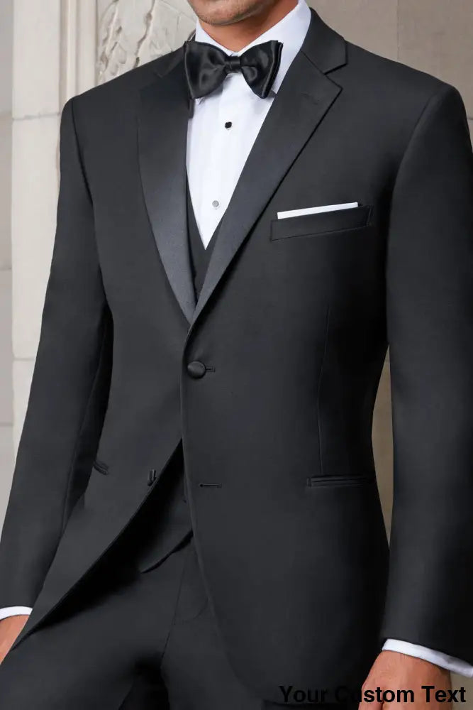 "Hartford" Black Tuxedo Jacket Notch (Separates) Tux-USA