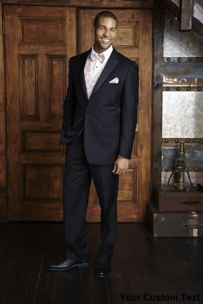 "Vienna" Black Tuxedo Jacket Peak (Separates) Tux-USA